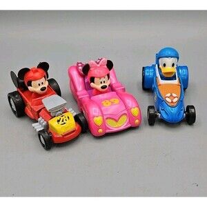 Lot of 3- Disney MICKEY MOUSE & the Roadster Racers Diecast MINNIE DONALD Cars